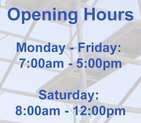 Graphic showing CCF's opening hours